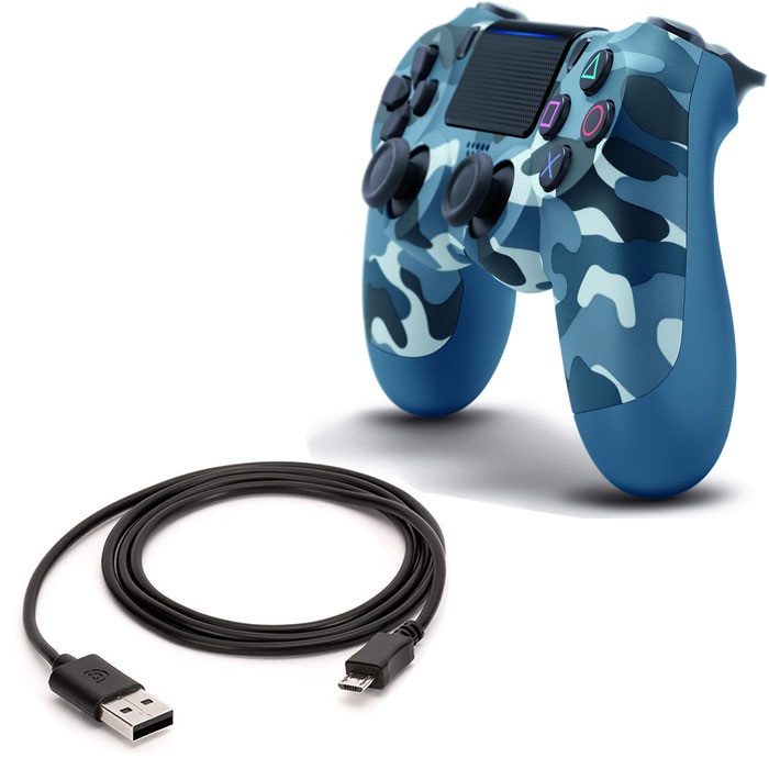 PS4 Control Dualshock 4 Camuflado Azul + Cable Carga Regalo 